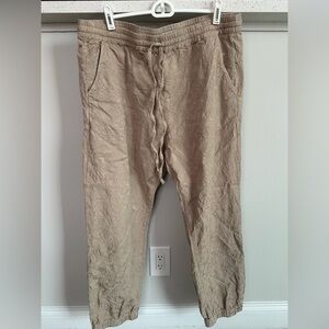 Pete&Greta x Johnny Was Textured Embroidered Tan Joggers woman’s Large